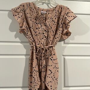 Maternity top; pink and black with hearts